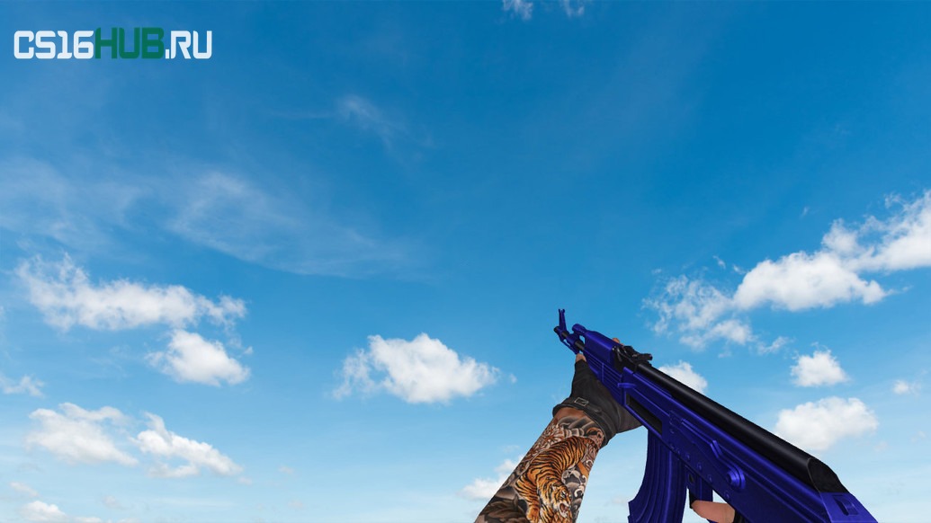 Пак моделей оружия «Blue Weapons With Tattoo» для CS 1.6